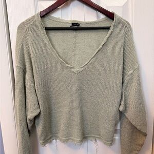 Urban Outfitters Textured Knit Sweater in Sage